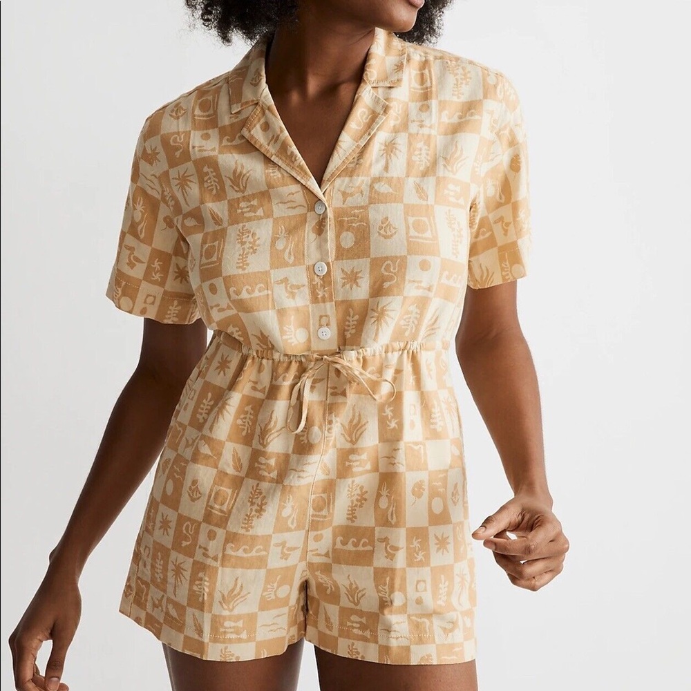 Madewell Button Front Romper Small